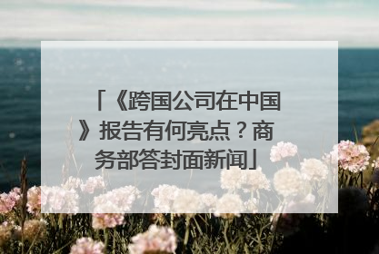 《跨国公司在中国》报告有何亮点？商务部答封面新闻