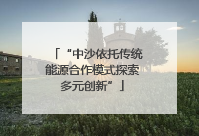“中沙依托传统能源合作模式探索多元创新”