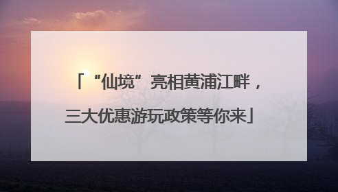 “仙境”亮相黄浦江畔，三大优惠游玩政策等你来