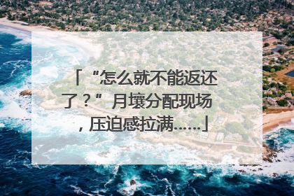 “怎么就不能返还了？”月壤分配现场，压迫感拉满……
