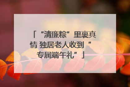“清廉粽”里裹真情 独居老人收到“专属端午礼”