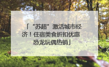 “苏超”激活城市经济！住宿美食折扣优惠 恐龙玩偶热销