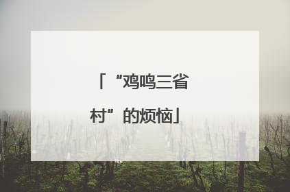 “鸡鸣三省村”的烦恼