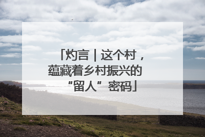 灼言｜这个村，蕴藏着乡村振兴的“留人”密码