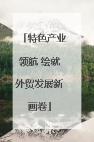 特色产业领航 绘就外贸发展新画卷