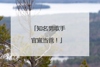 知名男歌手官宣当爸！