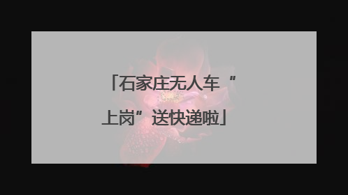 石家庄无人车“上岗”送快递啦