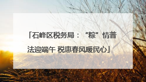 石峰区税务局：“粽”情普法迎端午 税惠春风暖民心