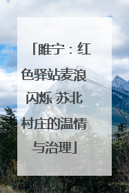 睢宁：红色驿站麦浪闪烁 苏北村庄的温情与治理