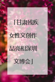 甘肃残疾女性文创作品亮相深圳文博会