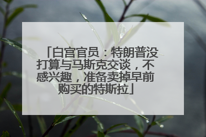 白宫官员：特朗普没打算与马斯克交谈，不感兴趣，准备卖掉早前购买的特斯拉