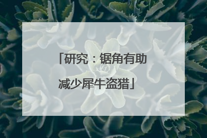 研究：锯角有助减少犀牛盗猎