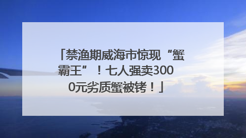 禁渔期威海市惊现“蟹霸王”！七人强卖3000元劣质蟹被铐！