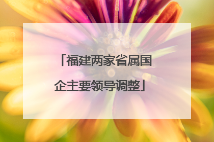 福建两家省属国企主要领导调整