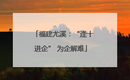 福建尤溪：“逢十进企” 为企解难