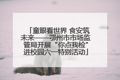 童眼看世界 食安筑未来——鄂州市市场监管局开展“你点我检”进校园六一特别活动