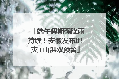 端午假期强降雨持续！安徽发布地灾+山洪双预警