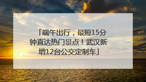 端午出行，最短15分钟直达热门景点！武汉新增12台公交定制车