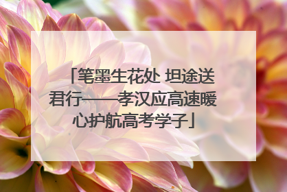 笔墨生花处 坦途送君行——孝汉应高速暖心护航高考学子