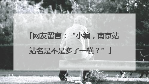网友留言：“小编，南京站站名是不是多了一横？”