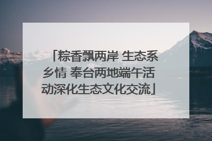 粽香飘两岸 生态系乡情 奉台两地端午活动深化生态文化交流