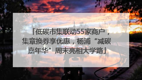 低碳市集联动55家商户，集章换券享优惠，杨浦“减碳嘉年华”周末亮相大学路