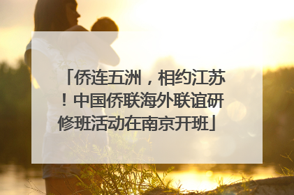 侨连五洲，相约江苏！中国侨联海外联谊研修班活动在南京开班