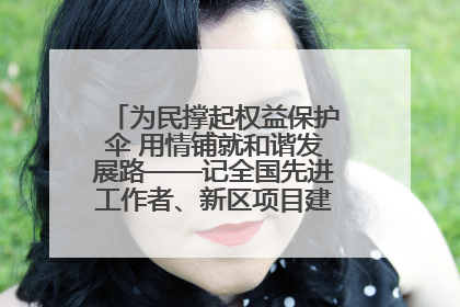 为民撑起权益保护伞 用情铺就和谐发展路——记全国先进工作者、新区项目建设中心干部卢小勇