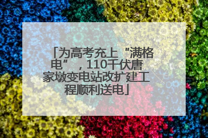为高考充上“满格电”，110千伏唐家墩变电站改扩建工程顺利送电