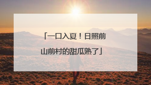 一口入夏！日照前山前村的甜瓜熟了