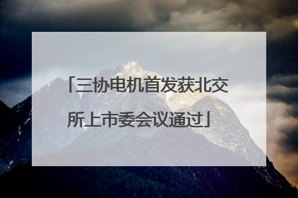 三协电机首发获北交所上市委会议通过