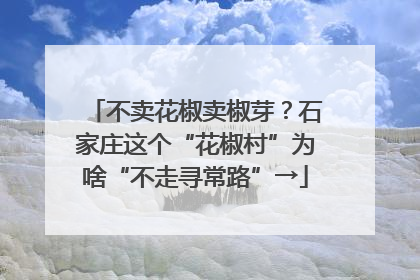 不卖花椒卖椒芽？石家庄这个“花椒村”为啥“不走寻常路”→