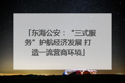 东海公安：“三式服务”护航经济发展 打造一流营商环境