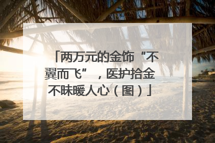 两万元的金饰“不翼而飞”，医护拾金不昧暖人心（图）