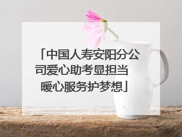 中国人寿安阳分公司爱心助考显担当 暖心服务护梦想