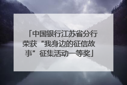 中国银行江苏省分行荣获“我身边的征信故事”征集活动一等奖