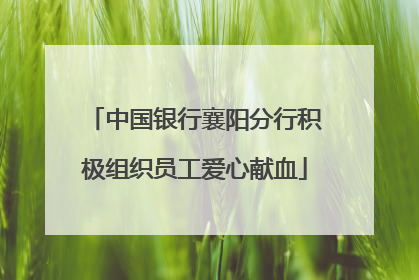 中国银行襄阳分行积极组织员工爱心献血