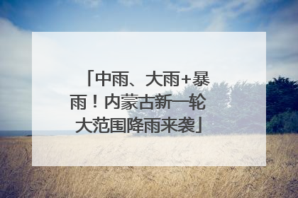 中雨、大雨+暴雨！内蒙古新一轮大范围降雨来袭