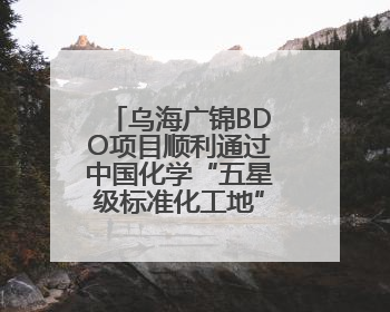 乌海广锦BDO项目顺利通过中国化学“五星级标准化工地”现场初评