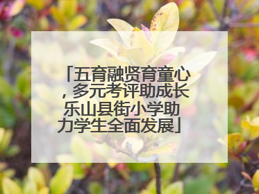 五育融贤育童心，多元考评助成长 乐山县街小学助力学生全面发展