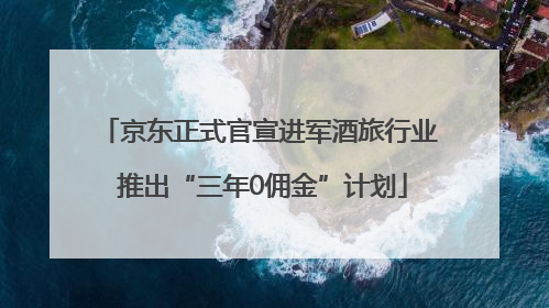 京东正式官宣进军酒旅行业 推出“三年0佣金”计划