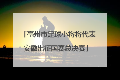 亳州市足球小将将代表安徽出征国赛总决赛