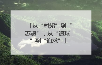 从“村超”到“苏超”，从“追球”到“追求”