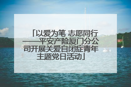 以爱为笔 志愿同行——平安产险厦门分公司开展关爱自闭症青年主题党日活动