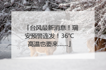 台风最新消息！瑞安预警连发！36℃高温也要来……