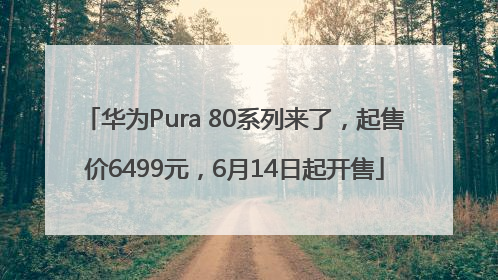 华为Pura 80系列来了，起售价6499元，6月14日起开售