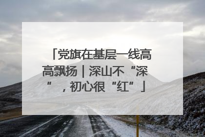 党旗在基层一线高高飘扬｜深山不“深”，初心很“红”