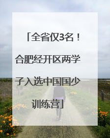 全省仅3名！合肥经开区两学子入选中国国少训练营
