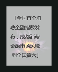 全国首个消费金融指数发布，成都消费金融市场环境列全国第六