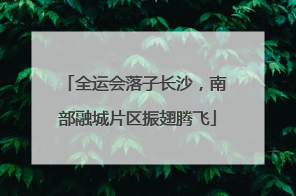 全运会落子长沙，南部融城片区振翅腾飞